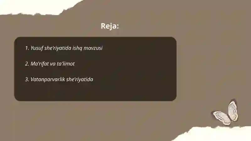 Yusuf she'riyatida ishq mavzusi 2