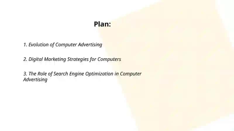 Reading camputer advertising. 2