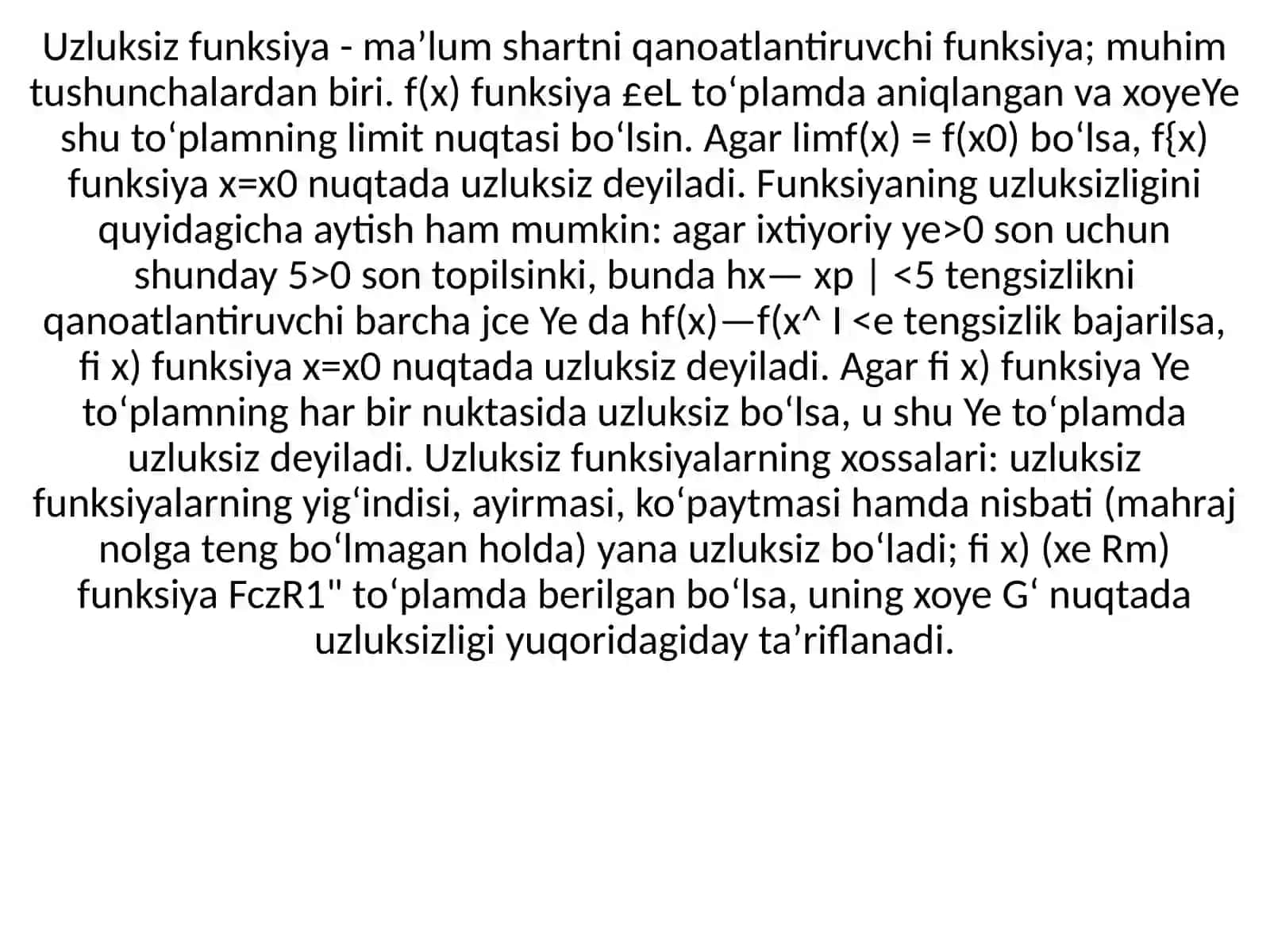 Uzluksiz funksiya 2