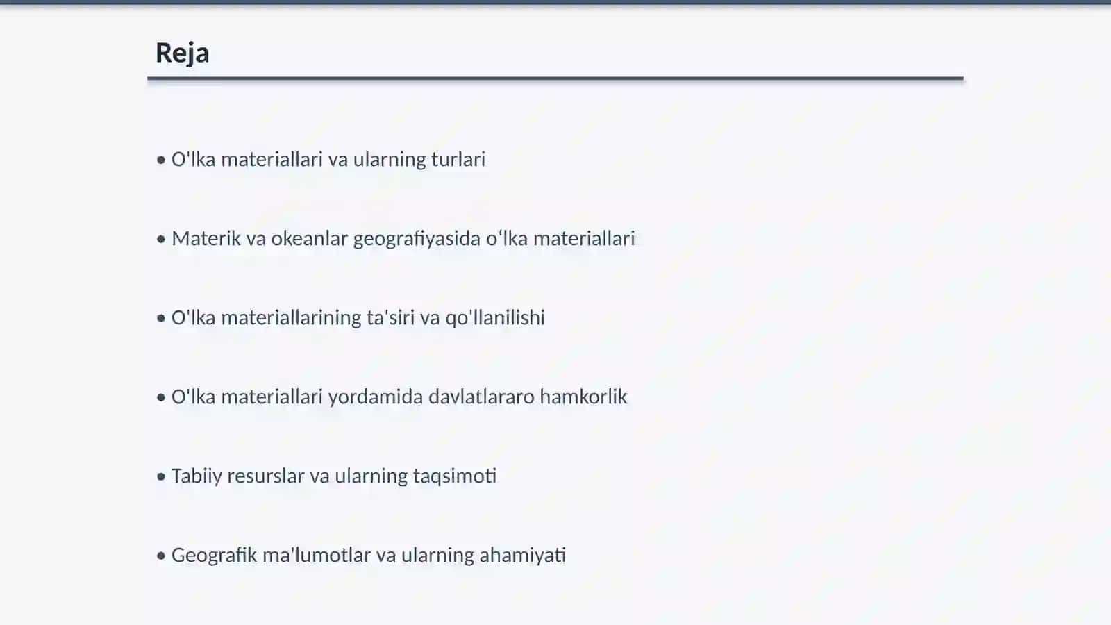 Materik va okeanlar tabiiy geografiyasini oʻrganishda oʻlka materiallaridan foydalanish 2