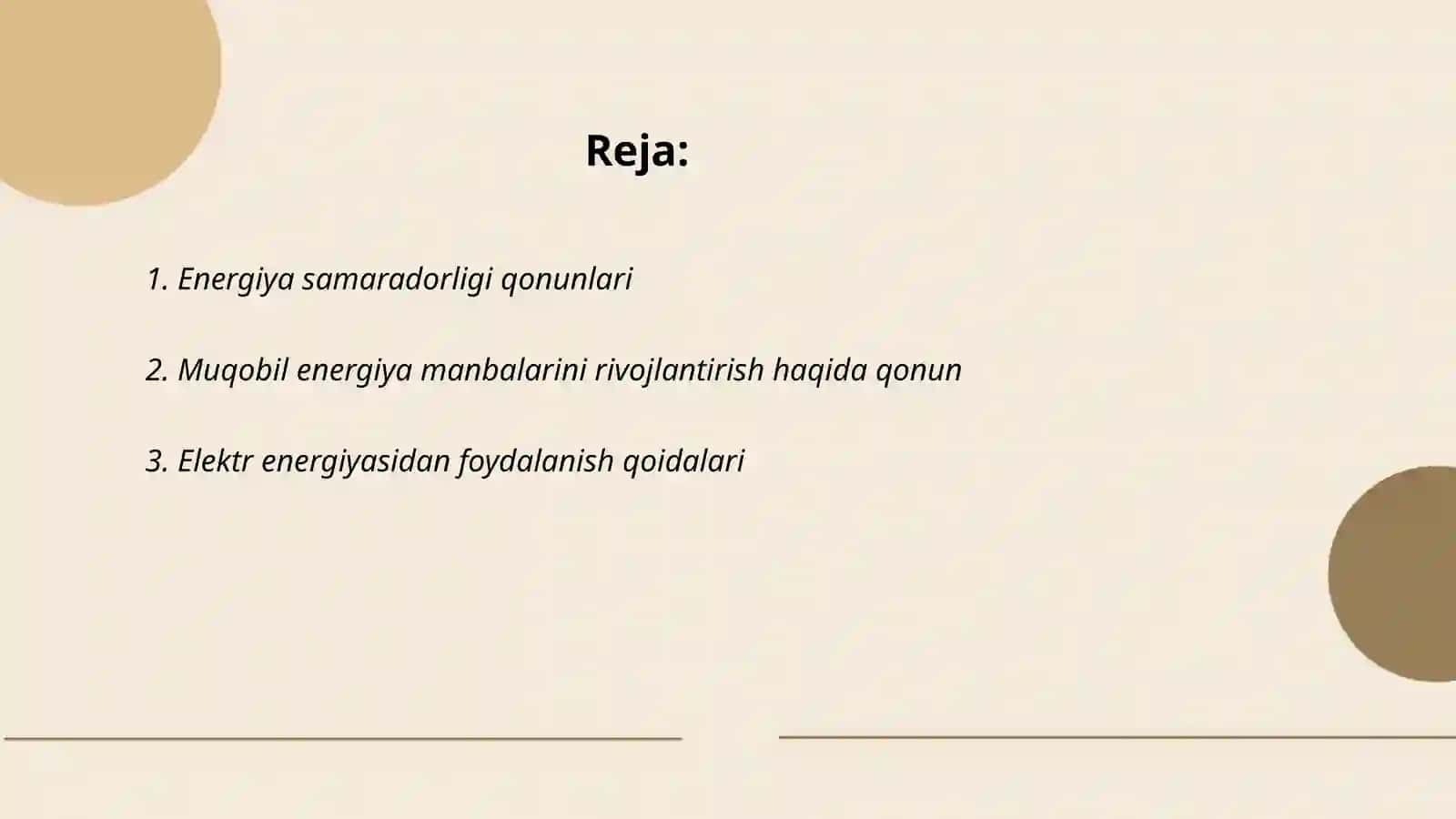 Energiyani tejashga doir qonunlar va normativ hujjatlar 2
