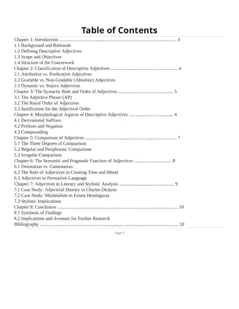 A Comprehensive Study of Descriptive Adjectives in Modern English 2
