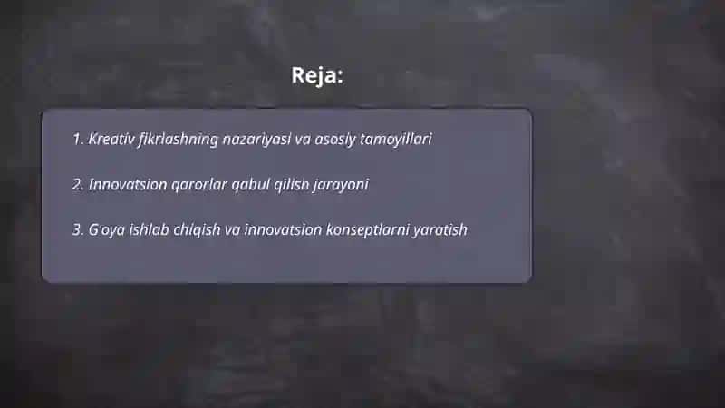 Innovatsion qarorlar va kreativ fikrlash 2