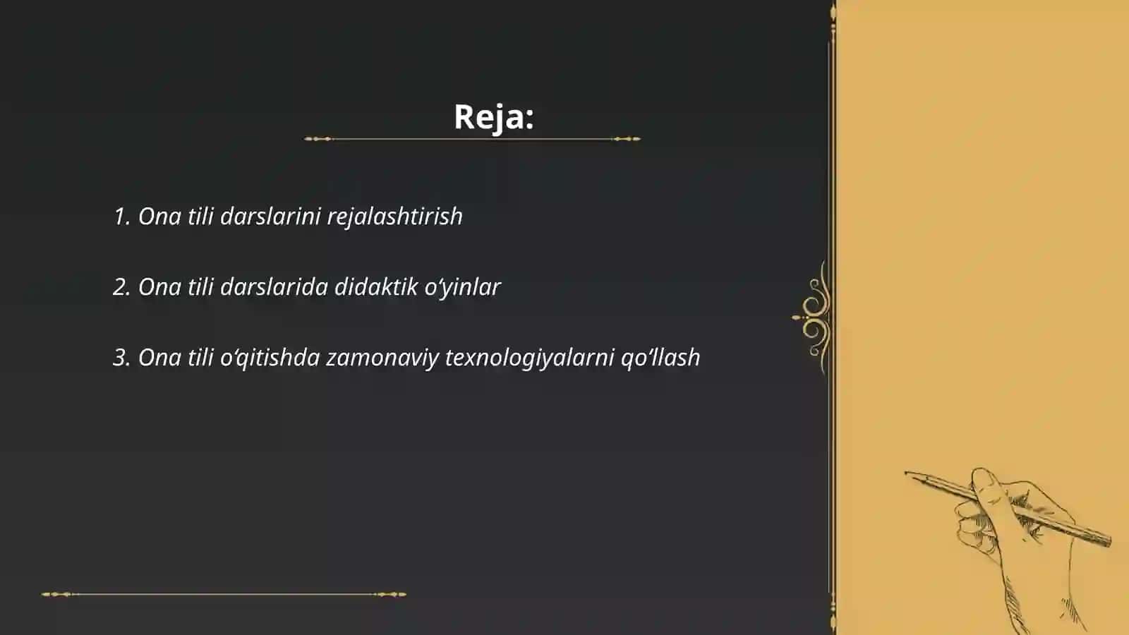 Ona tilini o’qitish metodikasi 2