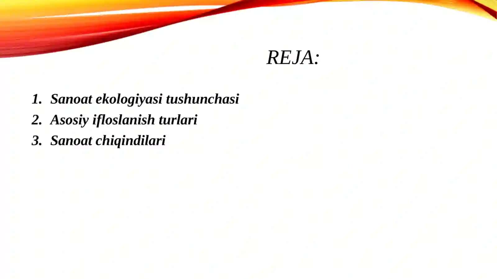 Sanoat ekologiya haqida asosiy tushunchalar. 2