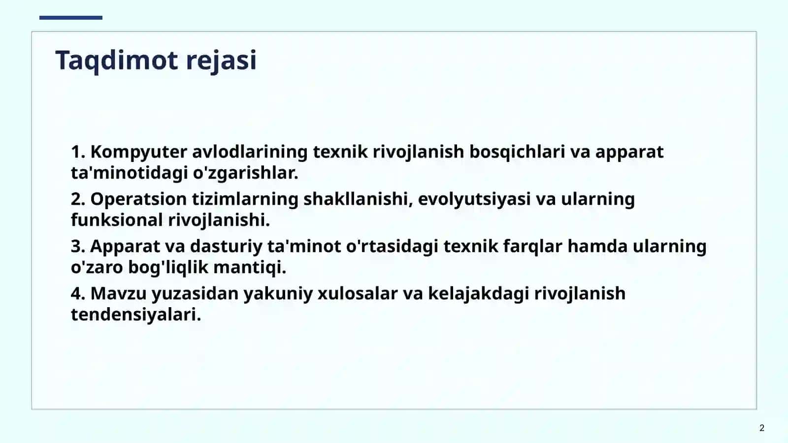 Operatsion tizimlar tarixi va kompyuter avlodlari: Texnik va dasturiy farqlar 2