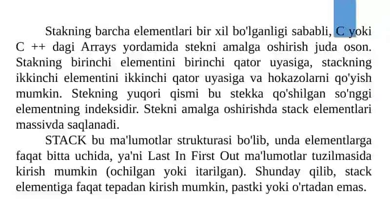Stekning tuzilishi va amaliy mashg'uloti 2