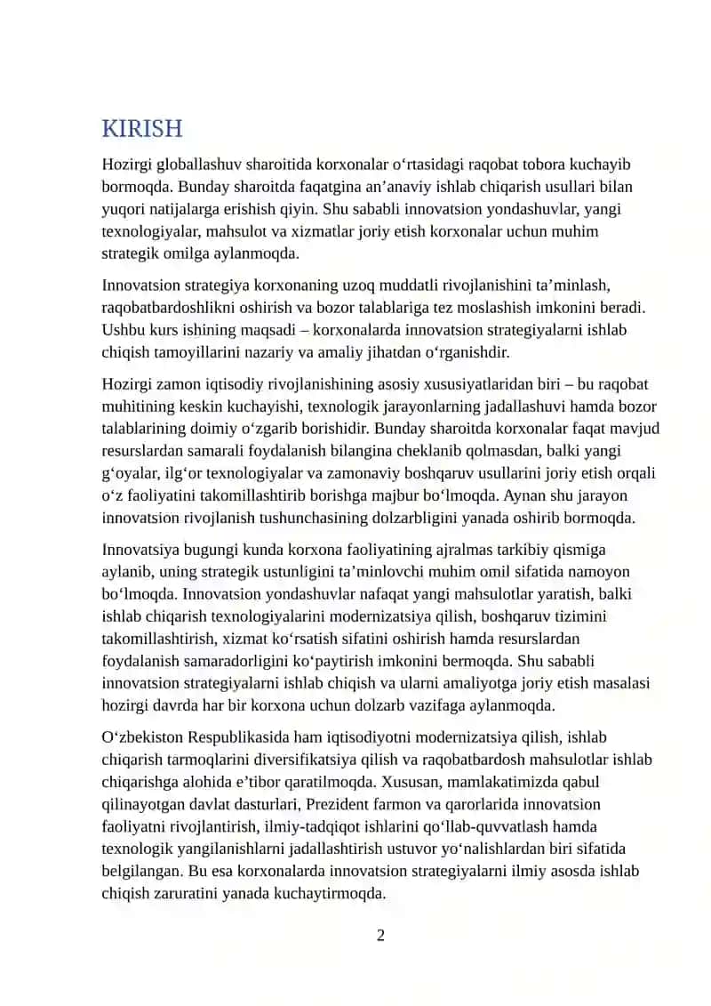 Korxonalardagi innovatsion strategiyalarni ishlab chiqish tamoyillari 2