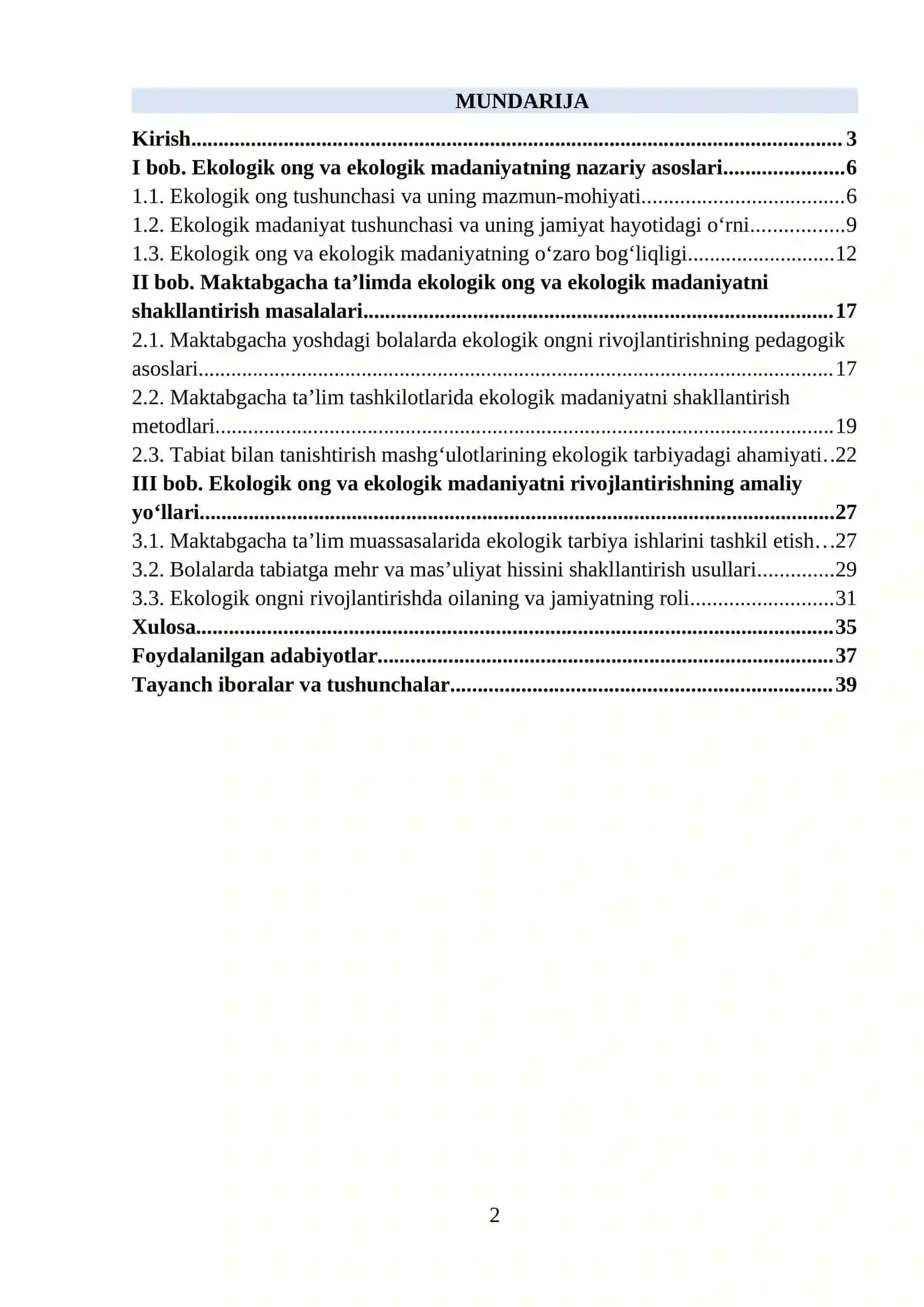 Ekologik ong va ekologik madaniyatning nazariy asoslari 2