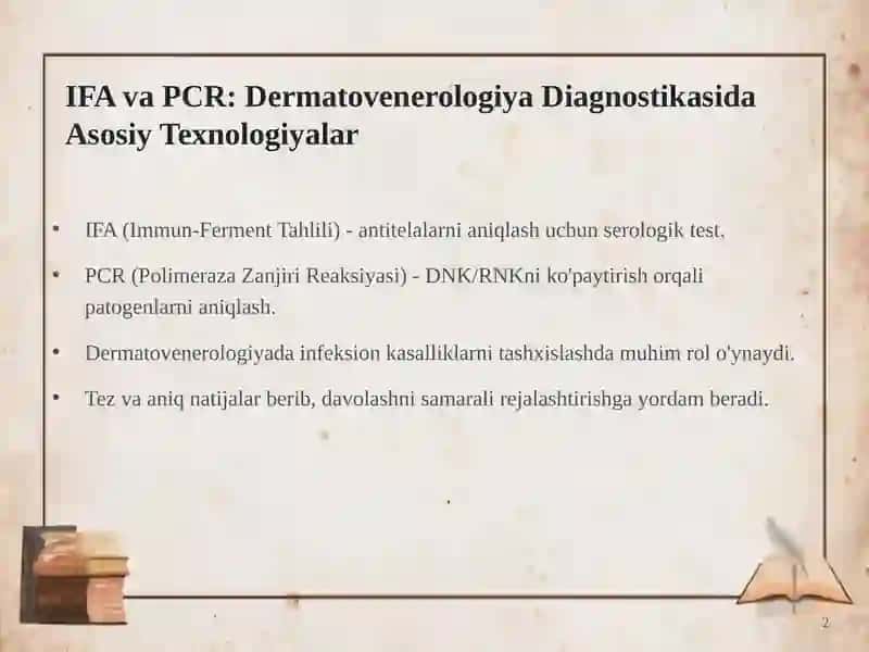 Dermatovenerologiyada IFA va PCR Texnologiyalari 2
