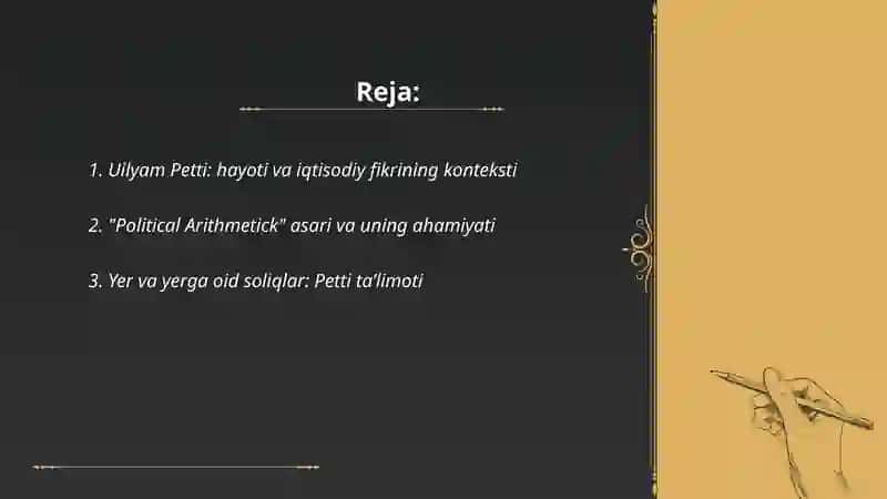 Uilyam Petti: hayoti va iqtisodiy fikrining konteksti 2