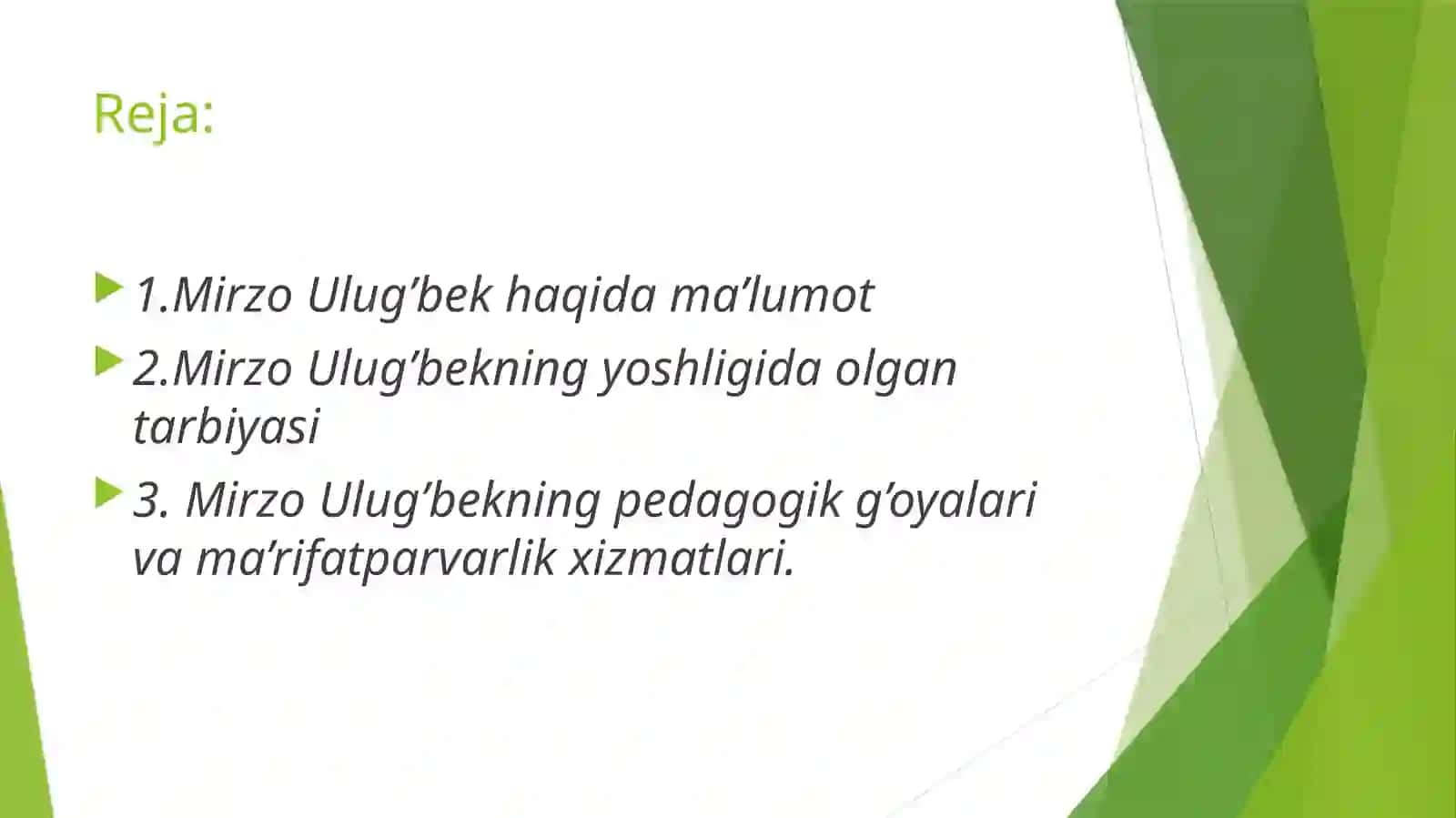 Mirzo Ulug’bekning pedagogik g’oyalari va ta’lim rivojida gi’rni 2