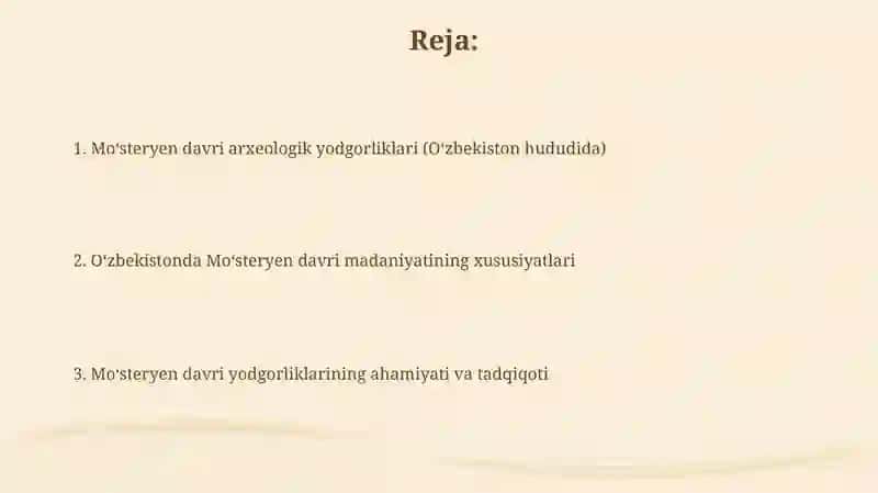 Moʻsteryen davri arxeologik yodgorliklari 2