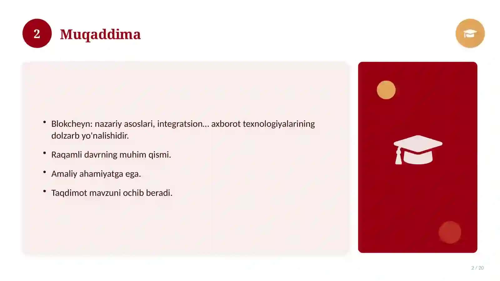 Blokcheyn: nazariy asoslari, integratsion yondashuvda (Kurs ishi) 2