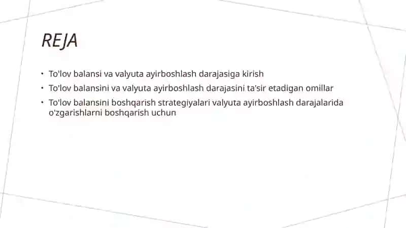 Toʻlov balansi.Valyuta kursi 2