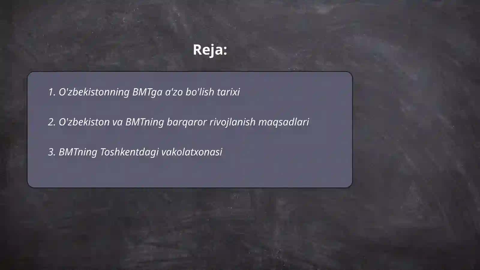 O'zbekistonning BMTga a'zo bo'lish tarixi 2