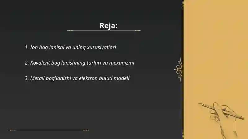 Kimyoviy bog'lanishning asosiy turlari 2