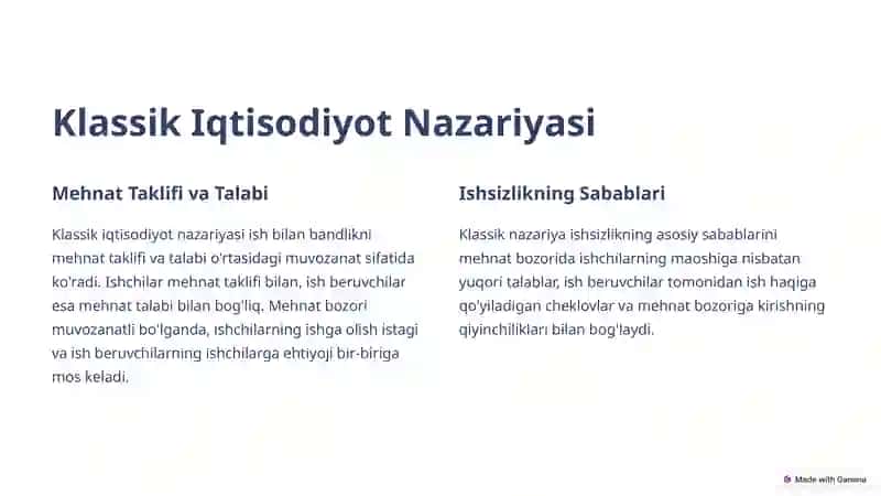 Aholini Ish Bilan Bandligi Nazariyalari 2