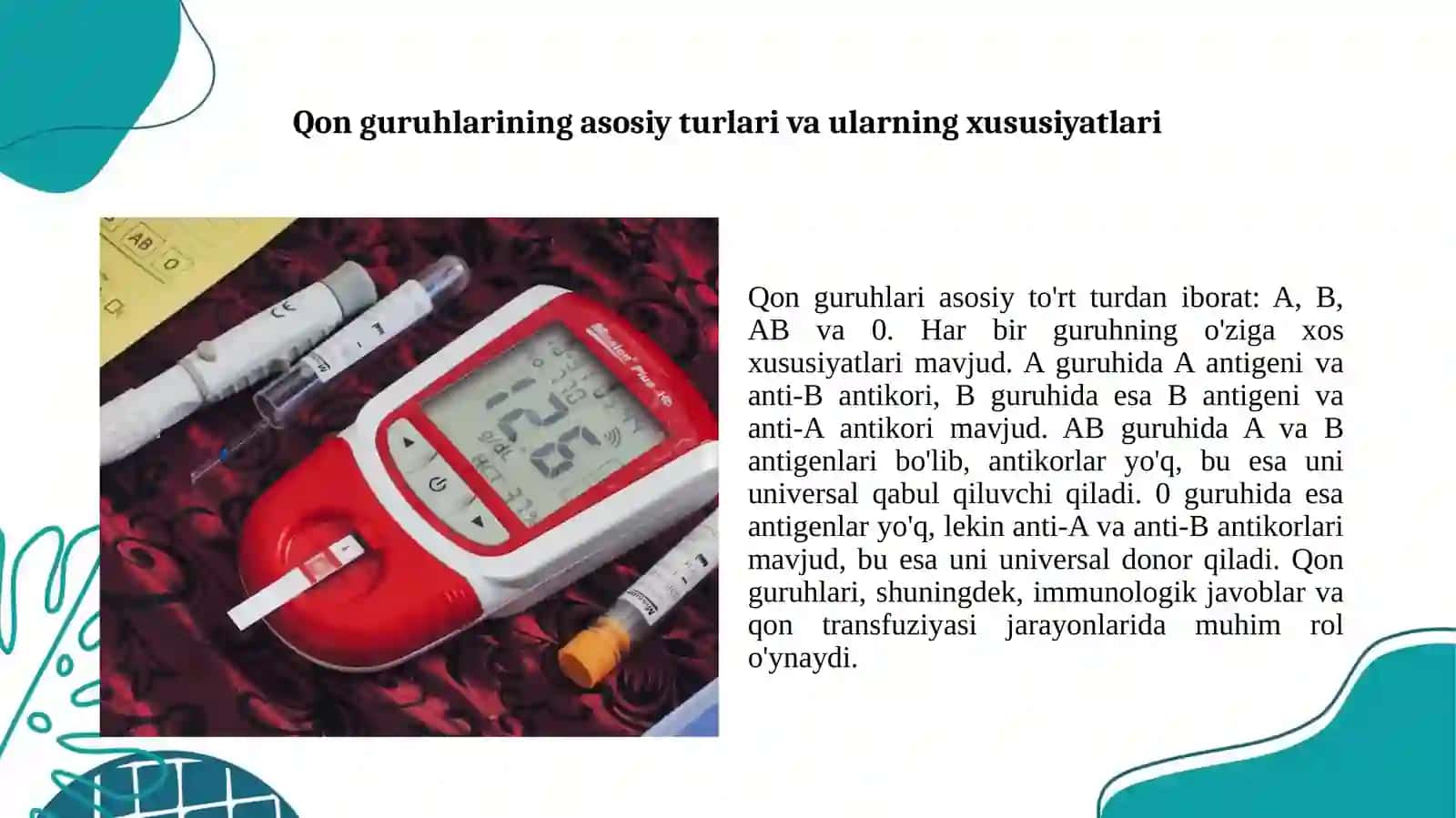 Qon guruhini aniqlash turlari 2