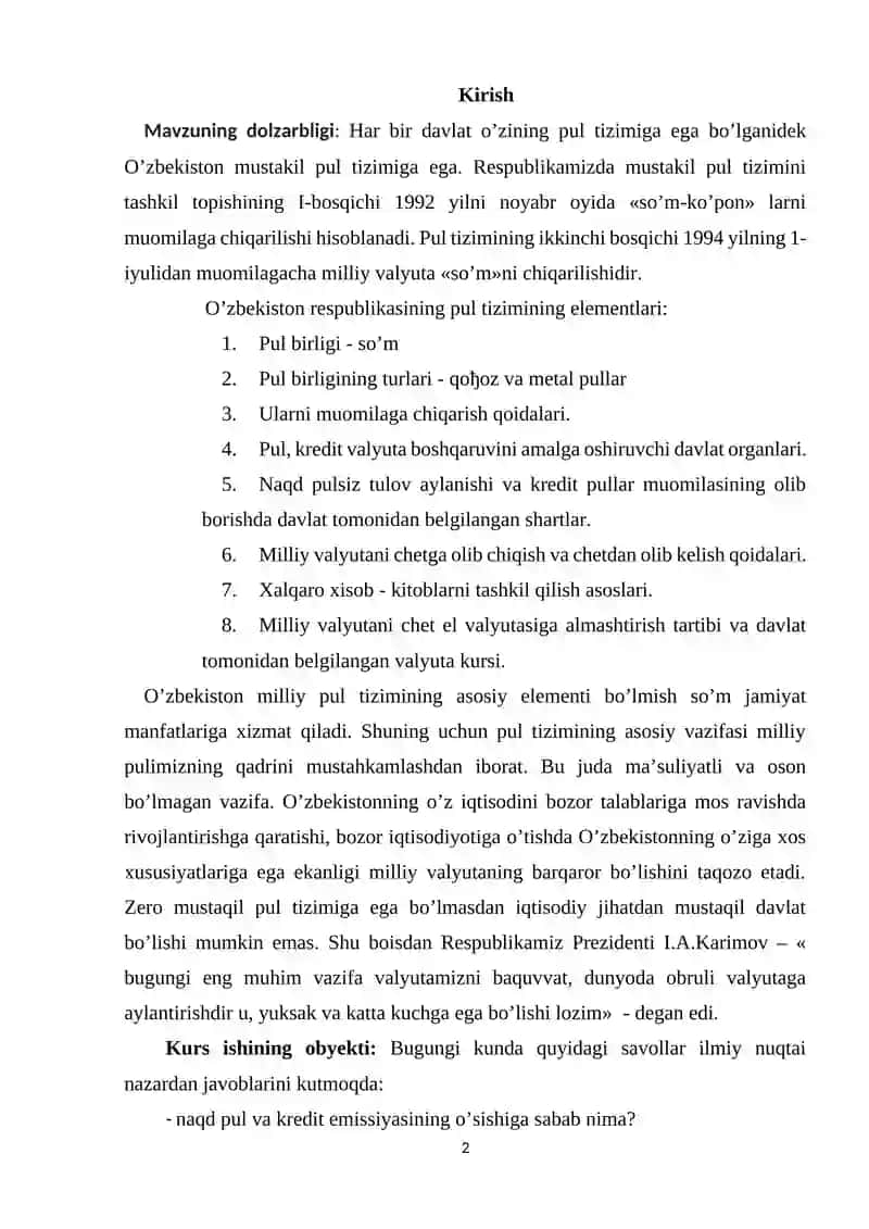 Pul tizimlari tushunchasi va uning shakillari 2