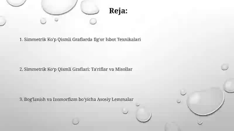 Simmetrik Ko'p Qismli Graflarda Ilg'or Isbot Texnikalari 2