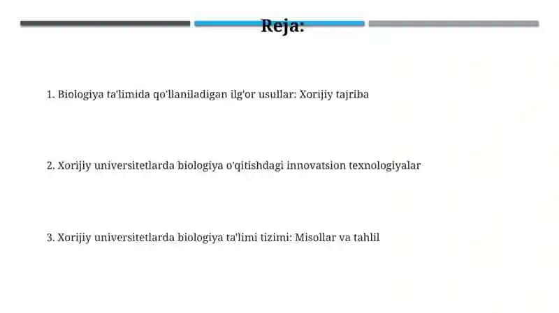 Onlayn biologiya taʼlimi: Tendentsiyalar va istiqbollar 2