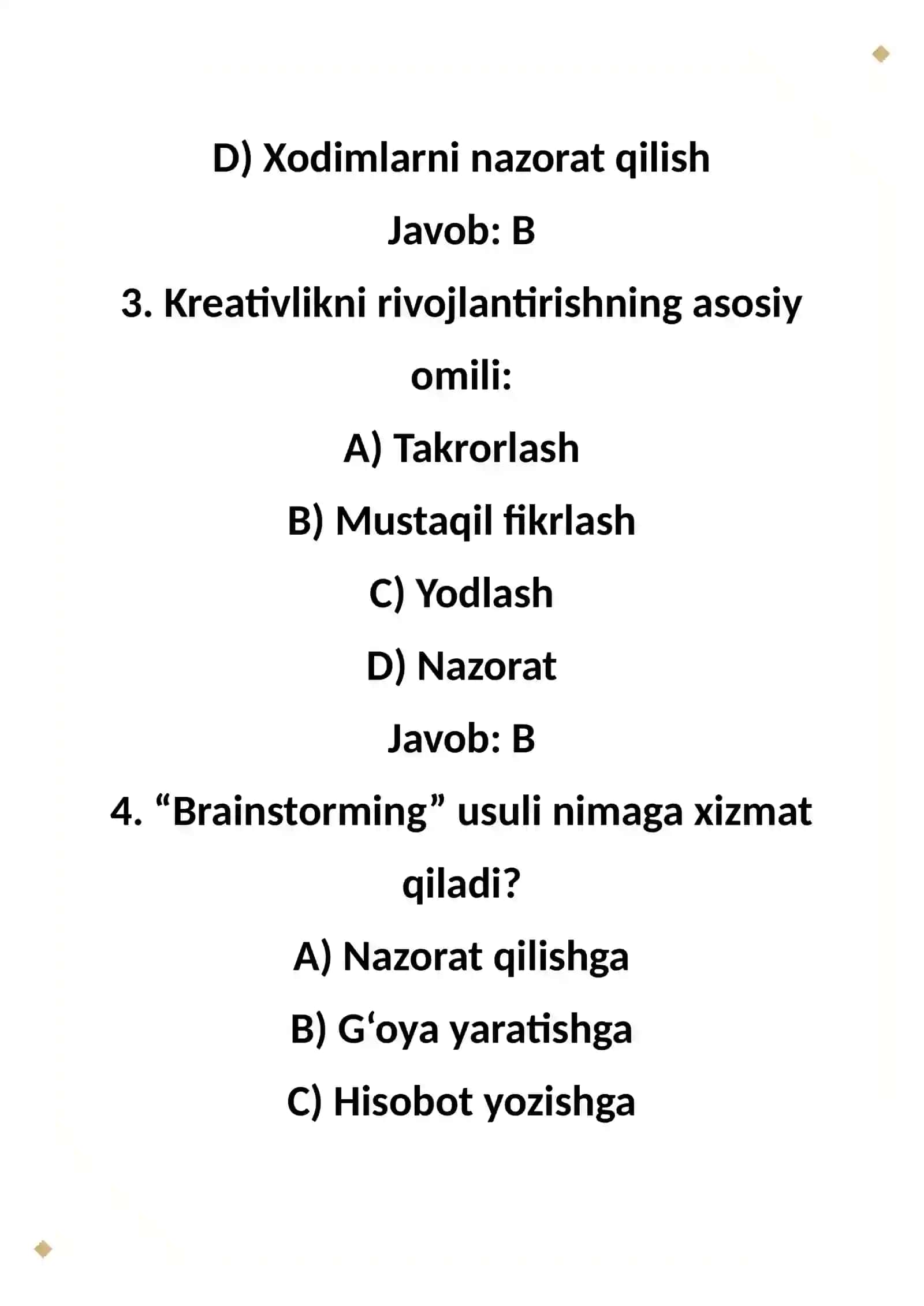 Bulajak raxbarning kryativ malakasini oshirish texnalogyasi 2