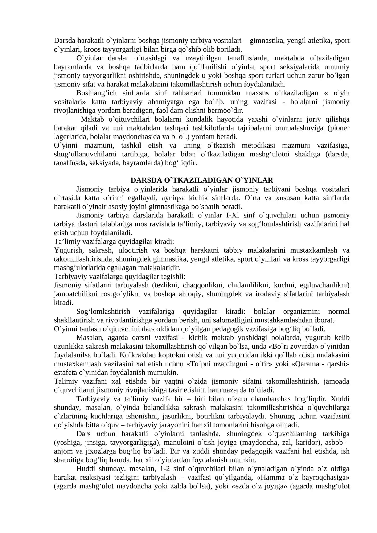 O`zbek bolalar folklor o`yinlarining tavsifi 2