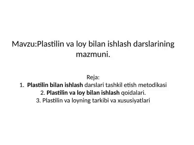 Plastilin Bilanishlash Darslari 2