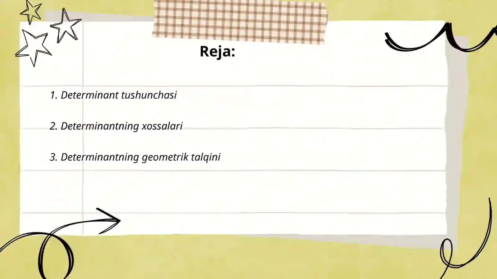 Determinantlar nazariyasi 2
