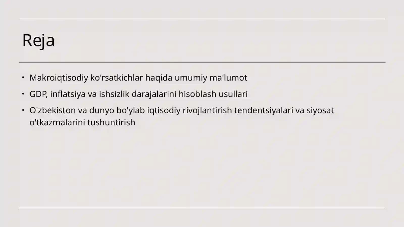 Makroiqtisodiy ko'rsatkichlar va ularni hisoblash 2
