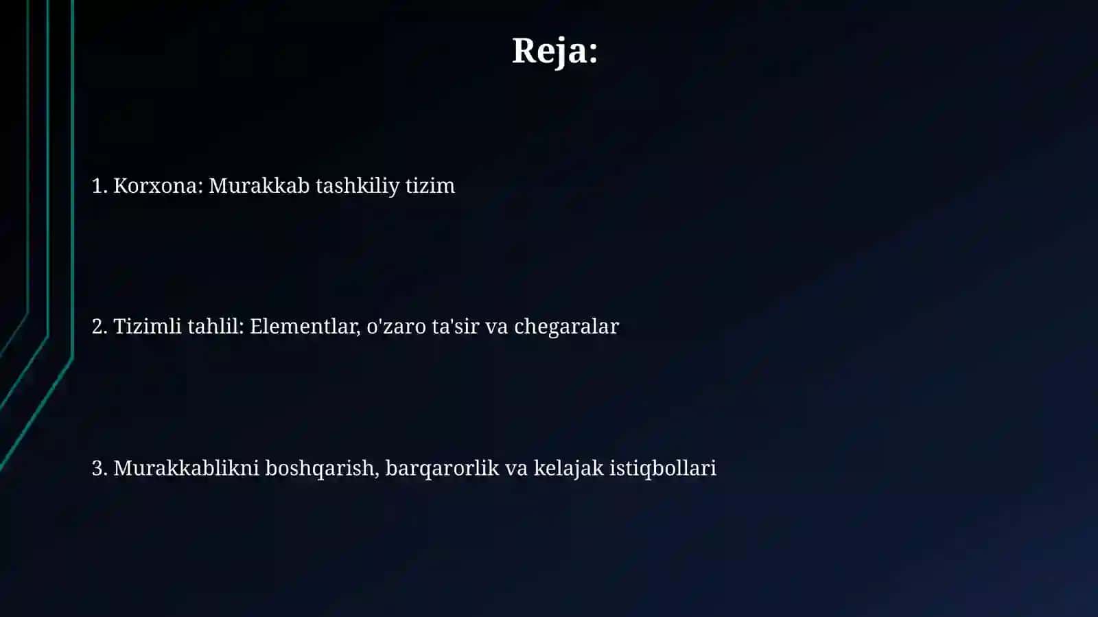 Murakkab tashkiliy tizim 2