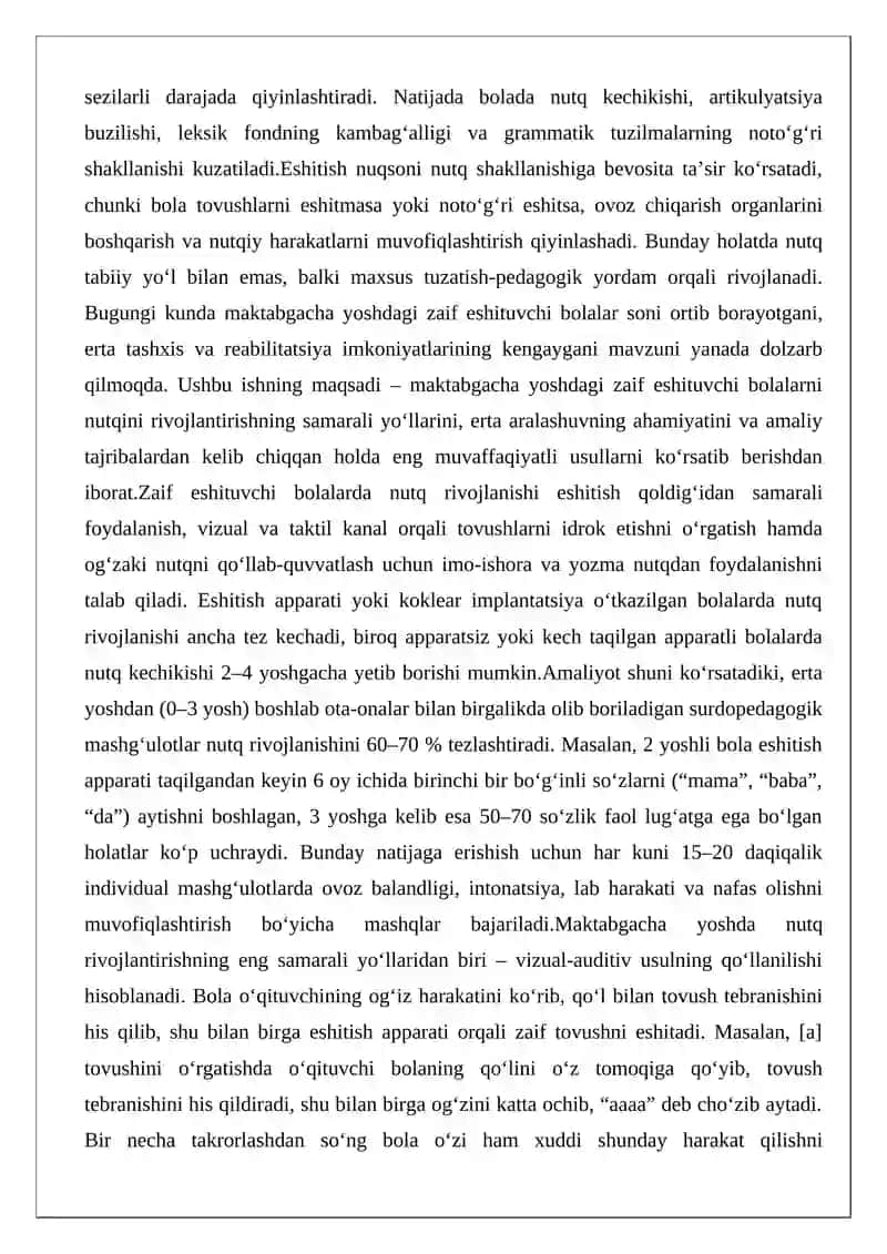Zaif eshituvchi bolalarni nutqini rivojlantirish 2