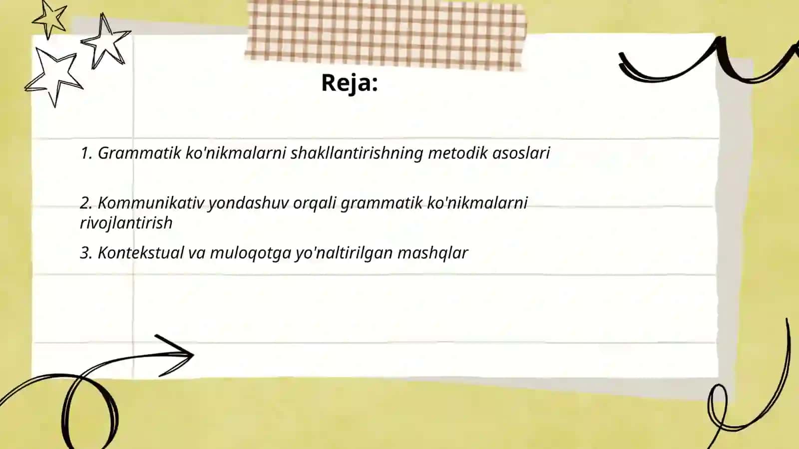 Grammatik koʻnikmalarni shakillantirish usullari va yoʻllari 2