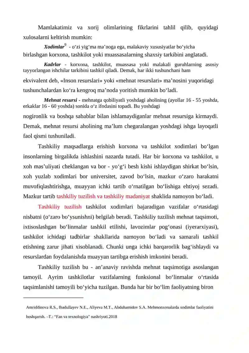 RESTORANLAR VA OVQATLANTIRISH KORXONALARINING TASHKILIY BOSHQARUV TUZILMASI 2