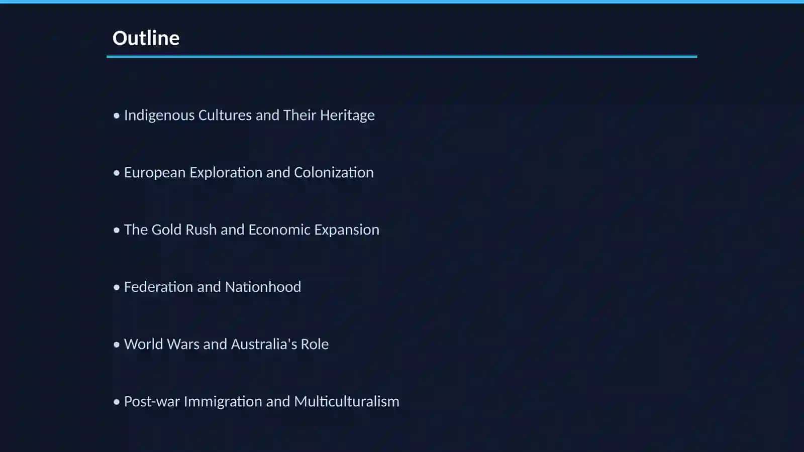 The history of Australia 2