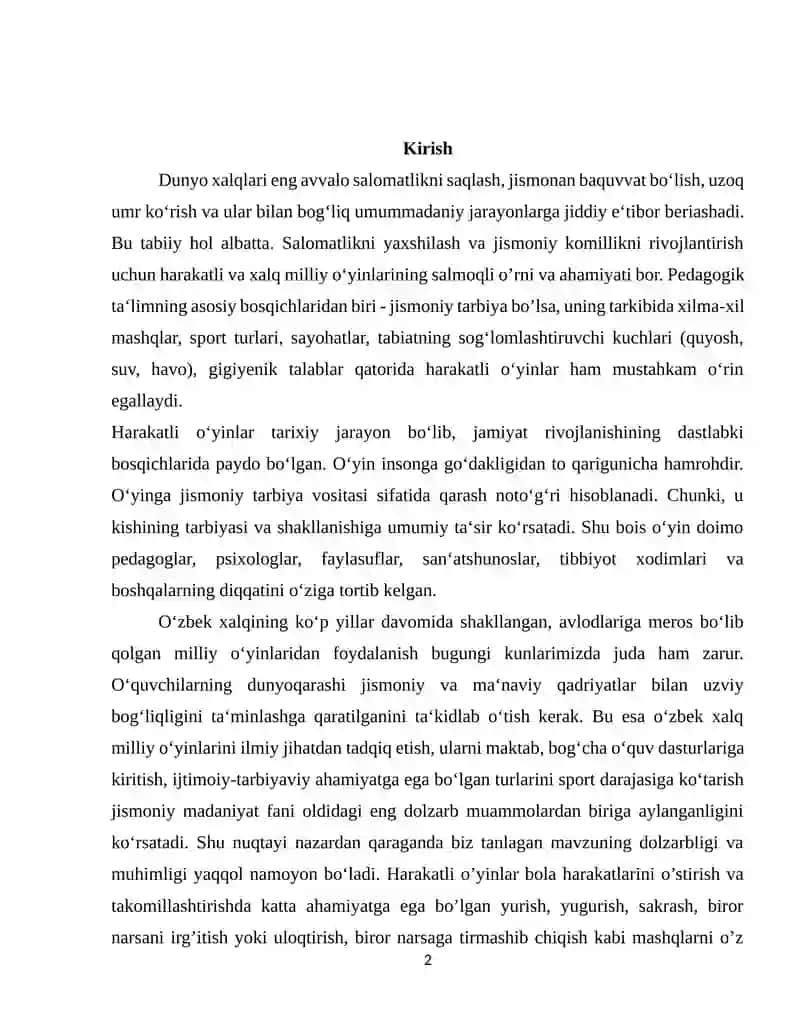 Harakatli O'yinlar Yoshdagi Bolalar Jismoniy Sifatlarini Rivojlantirish Samaradorligi 2