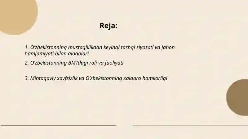 O’zbekiston va jahon hamjamiyati 2