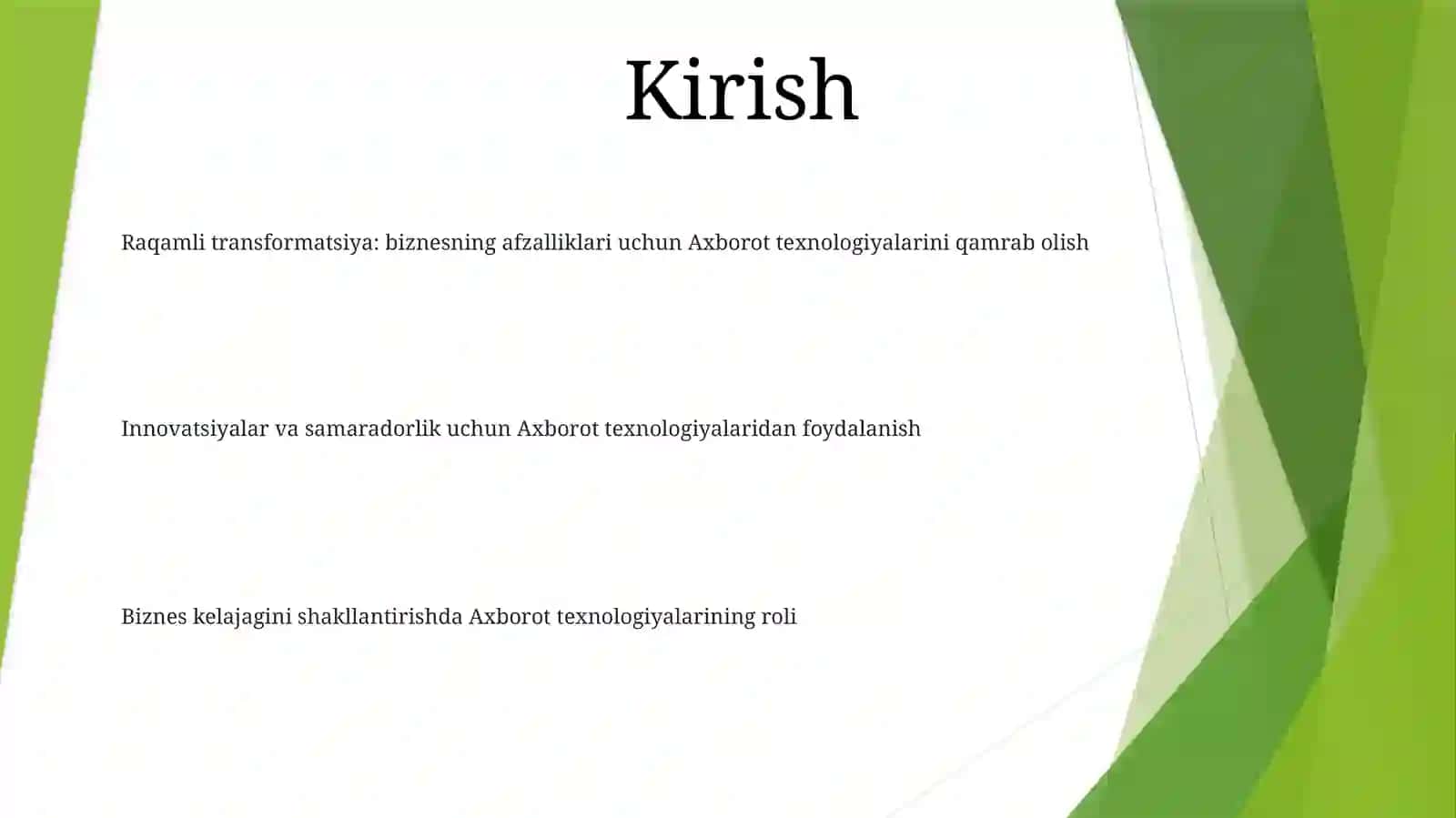 Axborot Texnologiyalarining Biznesda Qoʻllanishi 2