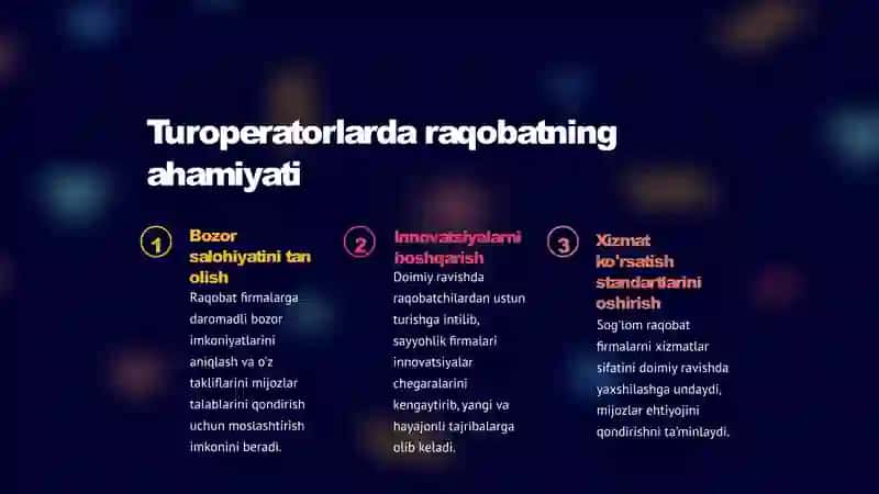 Turoperatorlarda raqobat an’analari 2