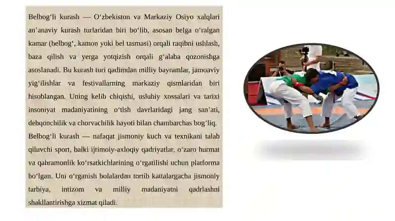 BELBOG’LI KURASHNING KELIB CHIQISH TARIXI VA TARAQQIYOTI 2