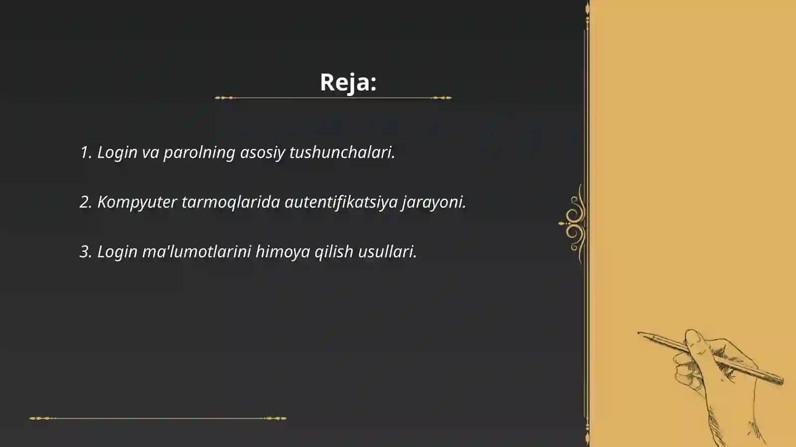Login va parolning asosiy tushunchalari 2