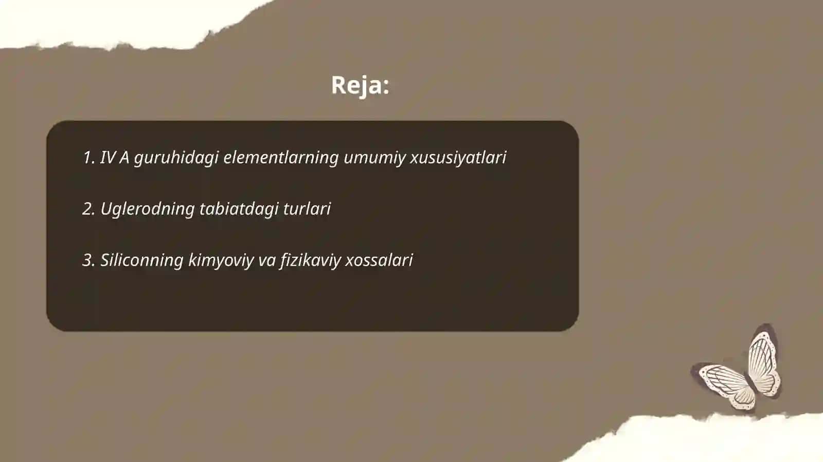 Davriy sistemaning asosiy guruppacha IV A guruh elementlari 2