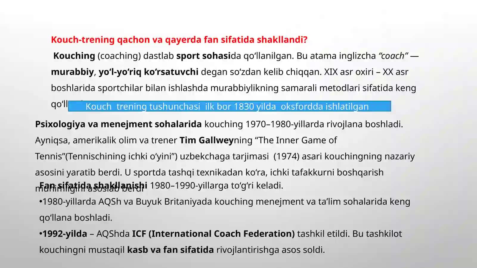 Ma’ruza: Tarbiyadakouch-treningfaniningmetodologiyasi 2