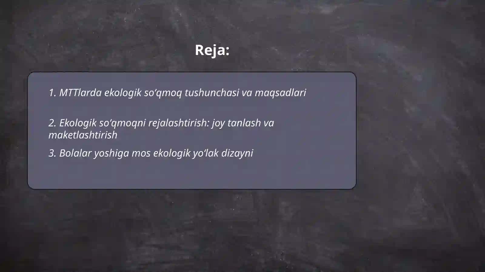MTTlarda ekologik soʻqmoq ni tashkil etish 2