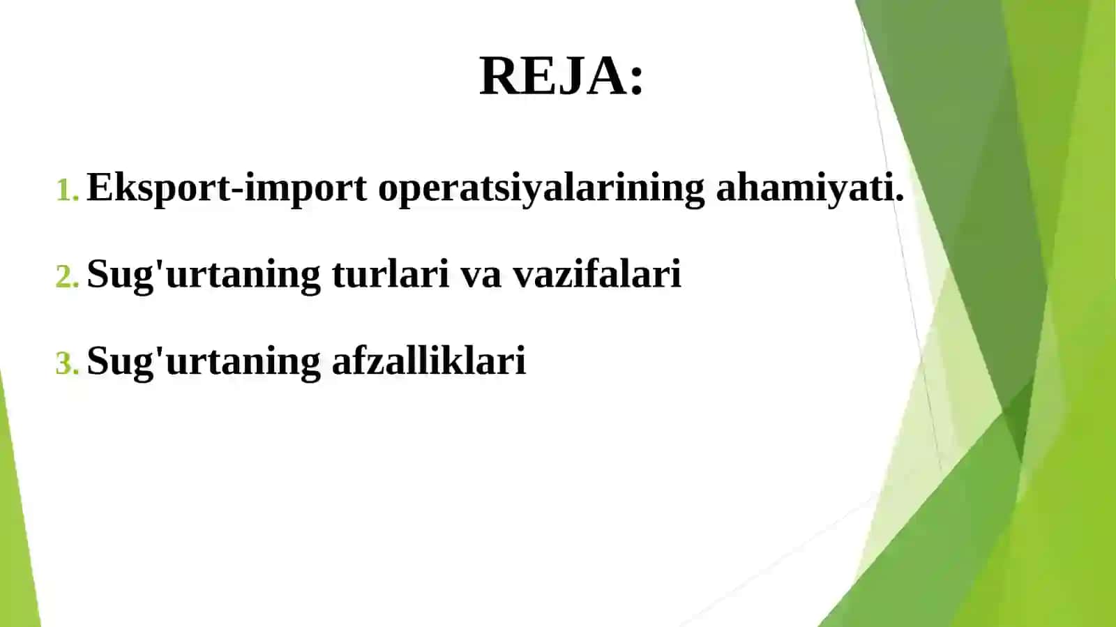 EKSPORT – IMPORT OPERATSIYALARINI SUG’URTALASH 2