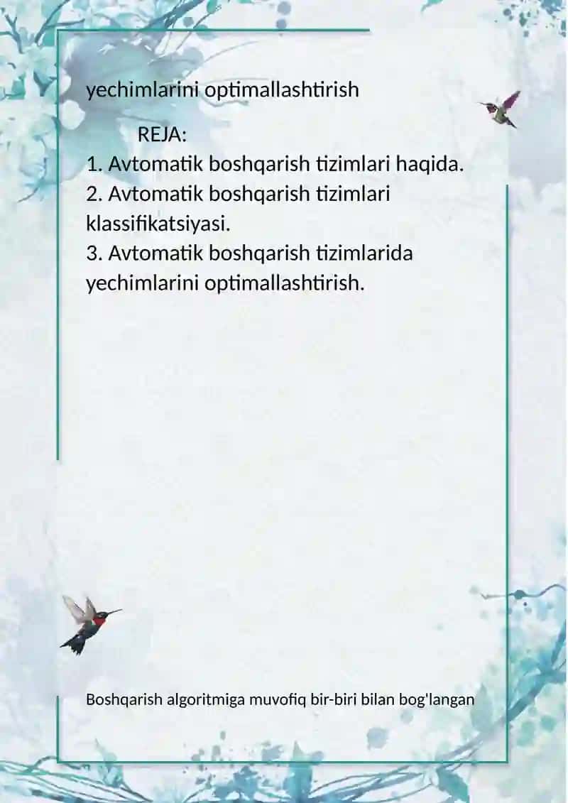 ABT-larida boshqarish yechimlarini optimallashtirish 2