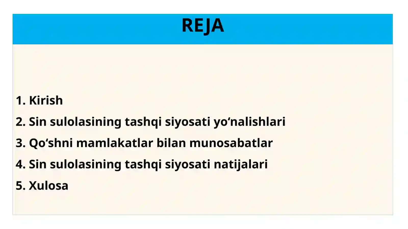 SIN SULOLASI TASHQI SIYOSATI 2
