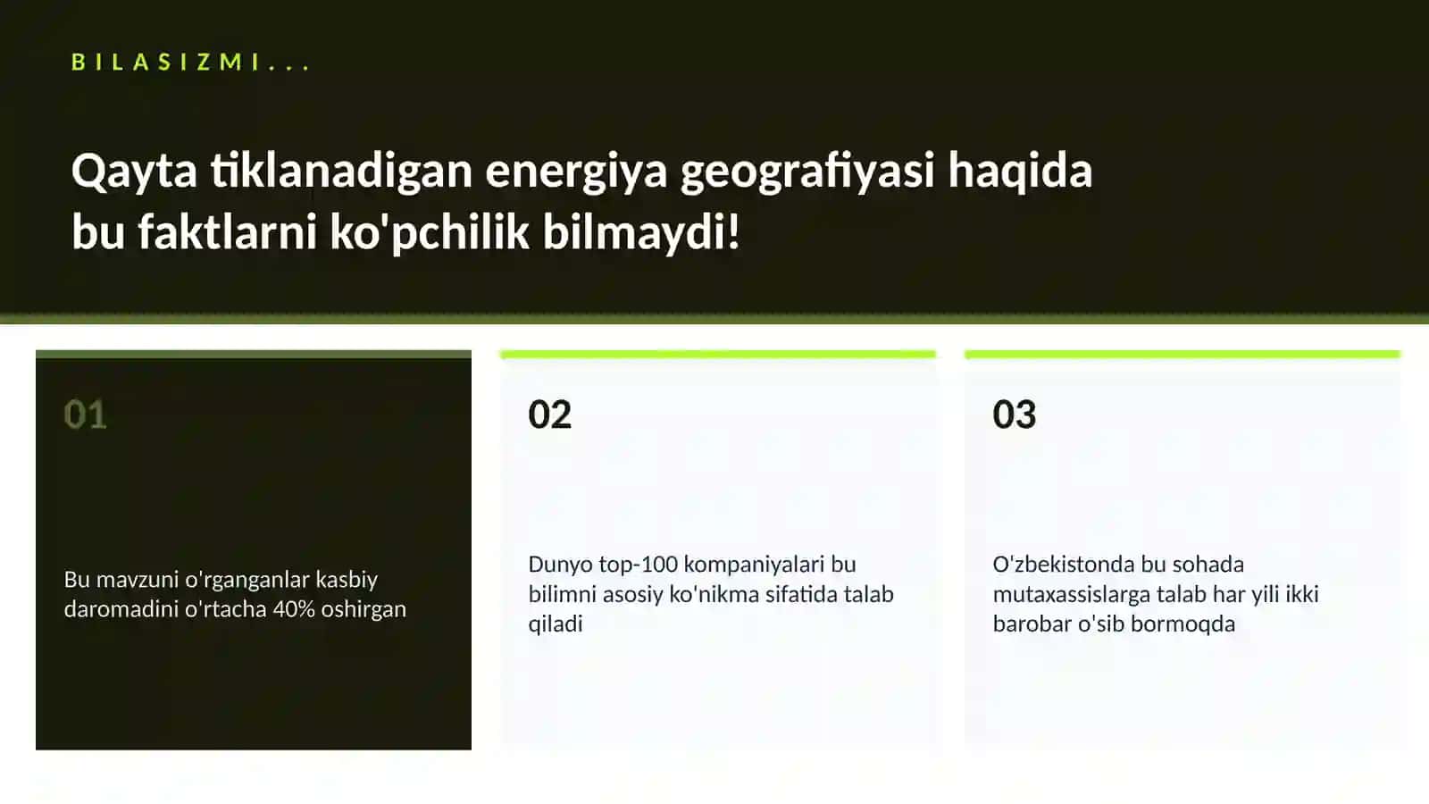Qayta tiklanadigan energiya geografiyasi 2