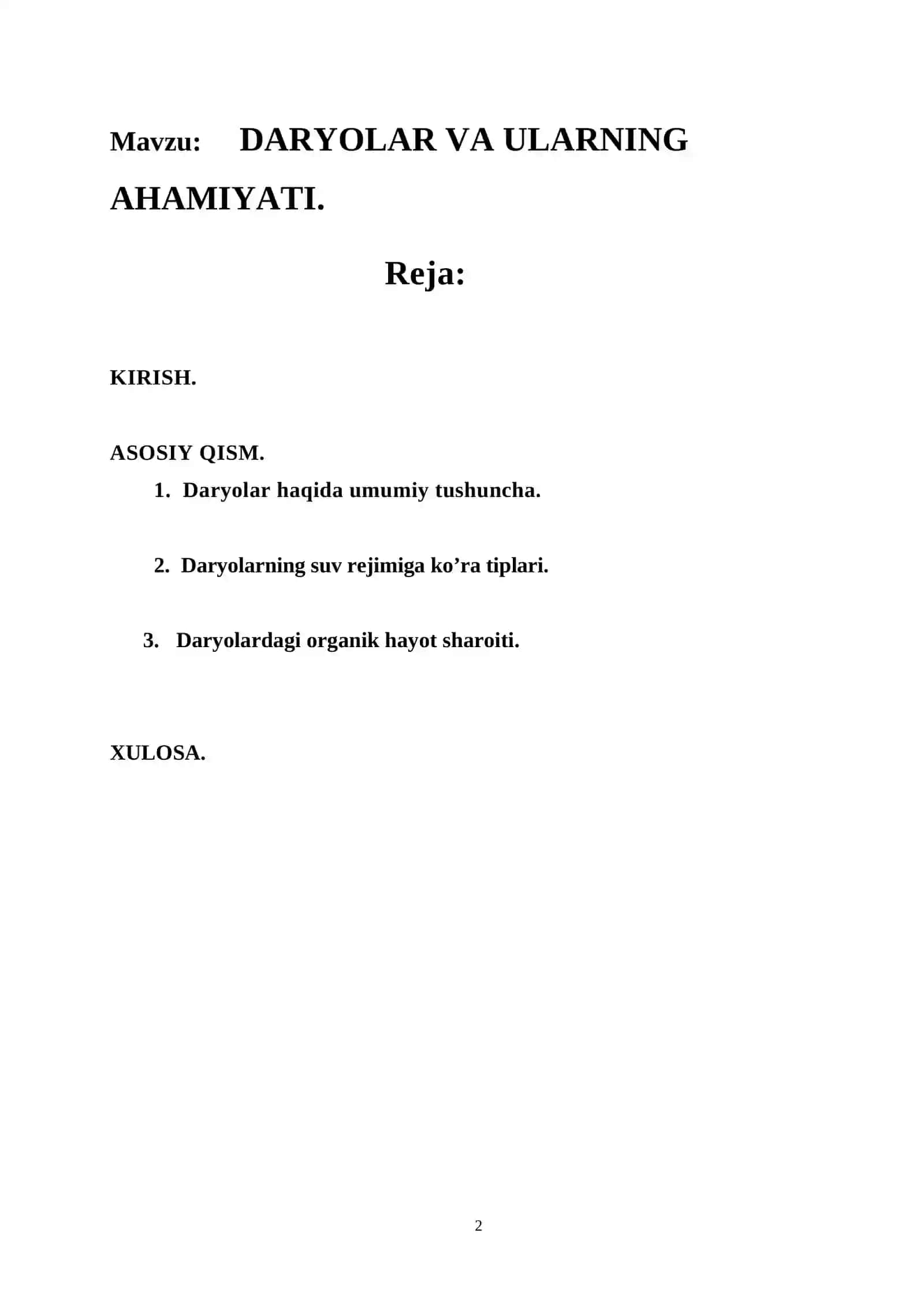 DARYOLAR VA ULARNING AHAMIYATI (2016-yil) 2